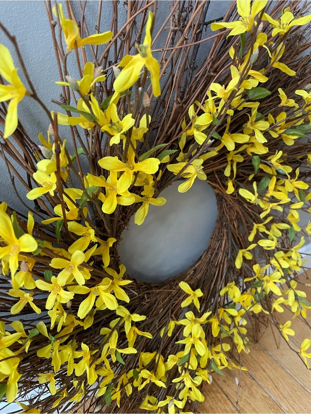 Spring Forsythia Twig Wreath - Yellow